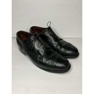 Allen Edmonds BENTLEY All Black Leather Cap Toe 11 MENS US Oxford Derby Nice!